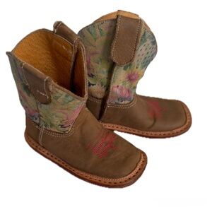 Roper Cowbabies Cactus Square Toe Western Boots